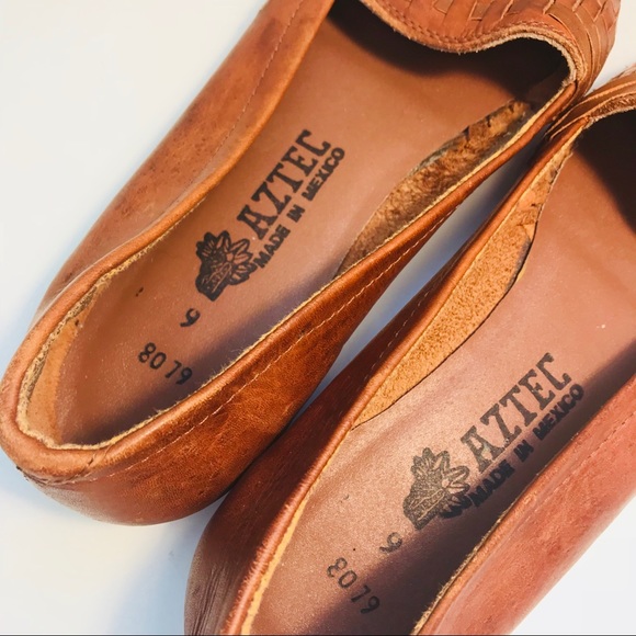 Aztec Shoes Aztec Made In Mexico Woven Leather Flats 9